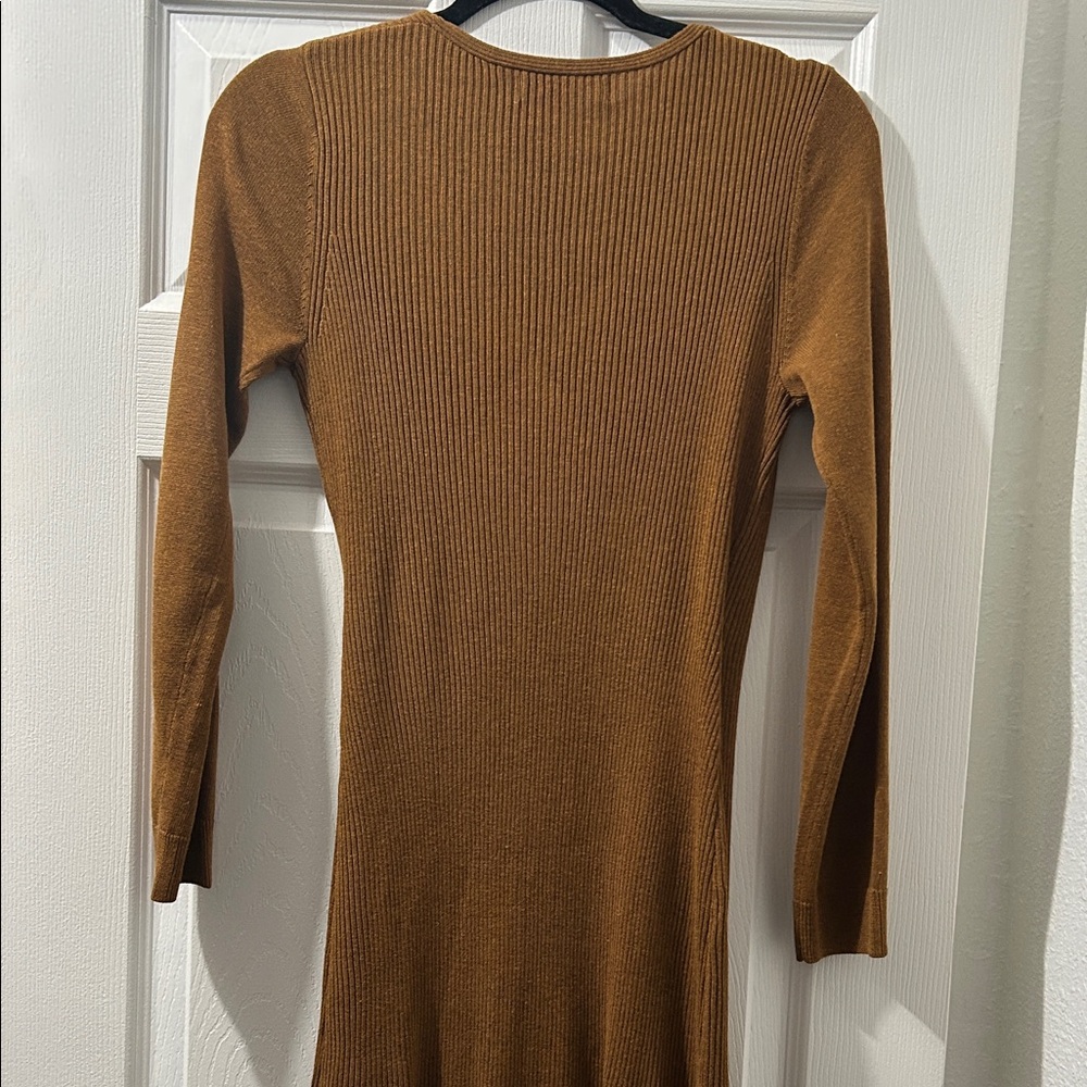 Mango Brown Ribbed Knit Dress - Picture 5 of 8
